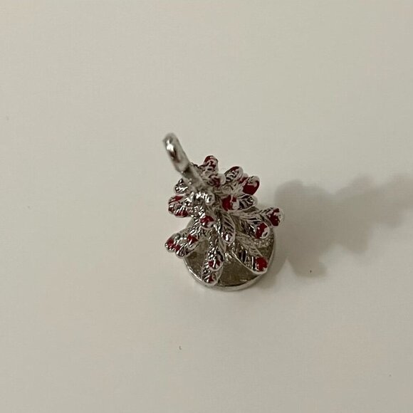 Vintage Sterling Christmas Tree Charm No Loop - Picture 2 of 10